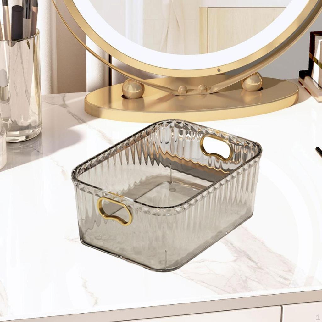 Акриловый контейнер для хранения косметики, органайзер для украшений, встроенные ручки, корзина 23,3x15,7x8,8 см