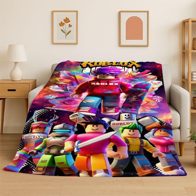 Classic Cartoon R-Robloxs Game Soft Flannel Throw Blanket,Cozy Blanket for Bed,Couch,Sofa,Bedroom,Living Room,Travel,Picnic