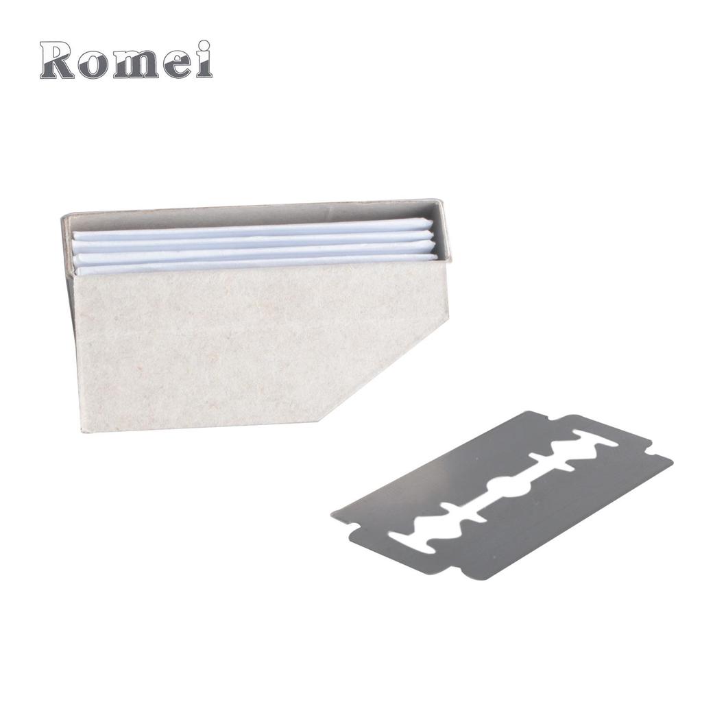 Двусторонние бритвы для бровей Luo Mei из нержавеющей стали - 100 больших, 20 средних лезвий с расческой для волос