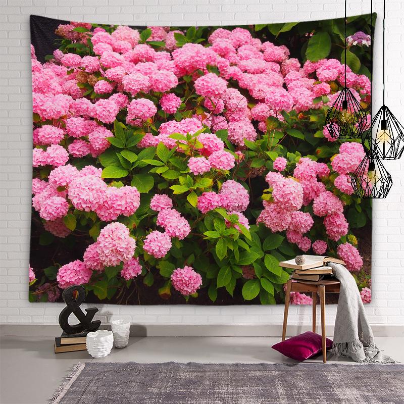 Sunset Flower Field View Tapestry Lotus Lavender Rose Flower Wall Art Tapestry Bedroom Dorm Room Aesthetics Home Decor