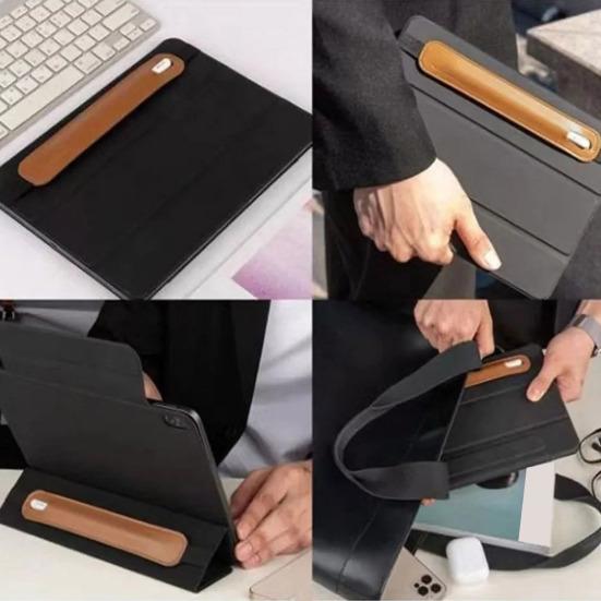 Регулируемый держатель для планшета и ручек, защита от потери, нейлоновая эластичная лента, искусственная кожа