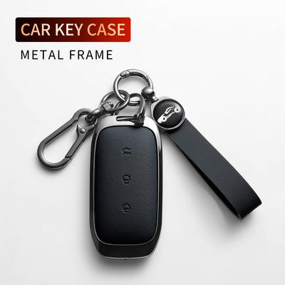Кожаный металлический чехол для автомобильного ключа для Geely Coolray X6 Atlas Monjaro Tugella Geometry C Emgrand Global Kulrey Hawk GX7 Okavango