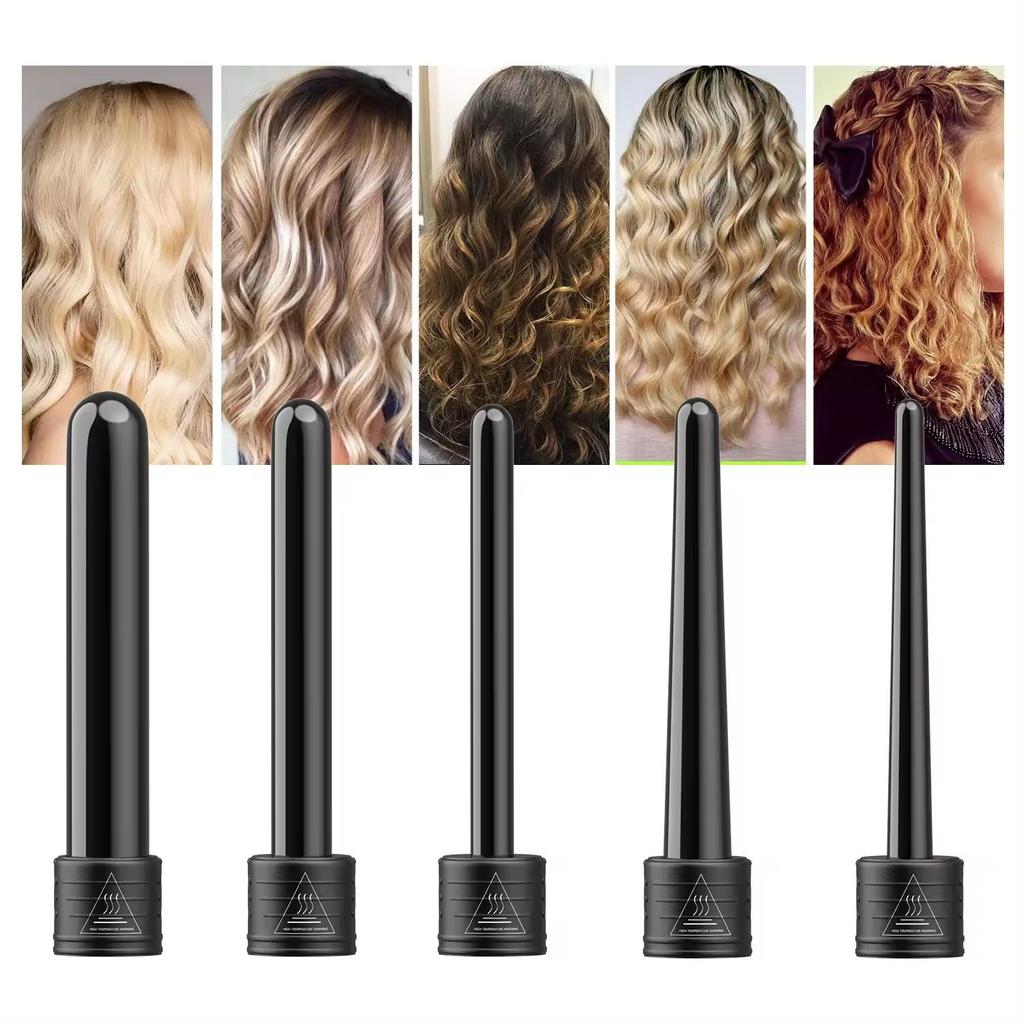 Multi-function LED 6-in-1 Curling Iron Egg Curling Iron 6pcs Replaceable Curling Tube Ceramic Gourd Tubes Hair Curler Ceramic Hair Rollers Set