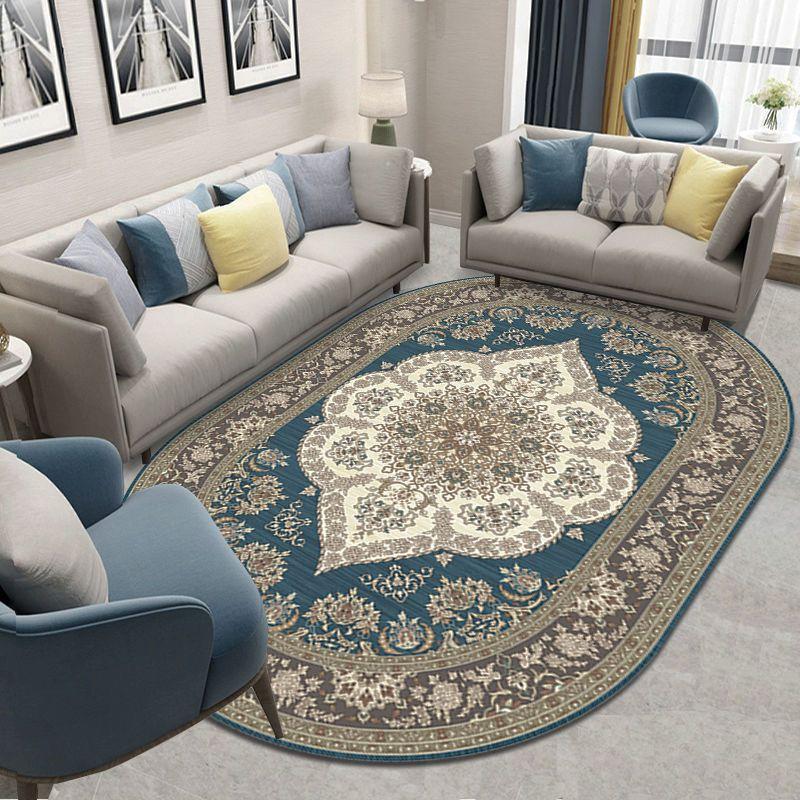 Овальный ковер для гостиной, большой размер, европейский центральный ковер, современная спальня, столовая, прихожая, напольный коврик, украшение для дома, роскошь