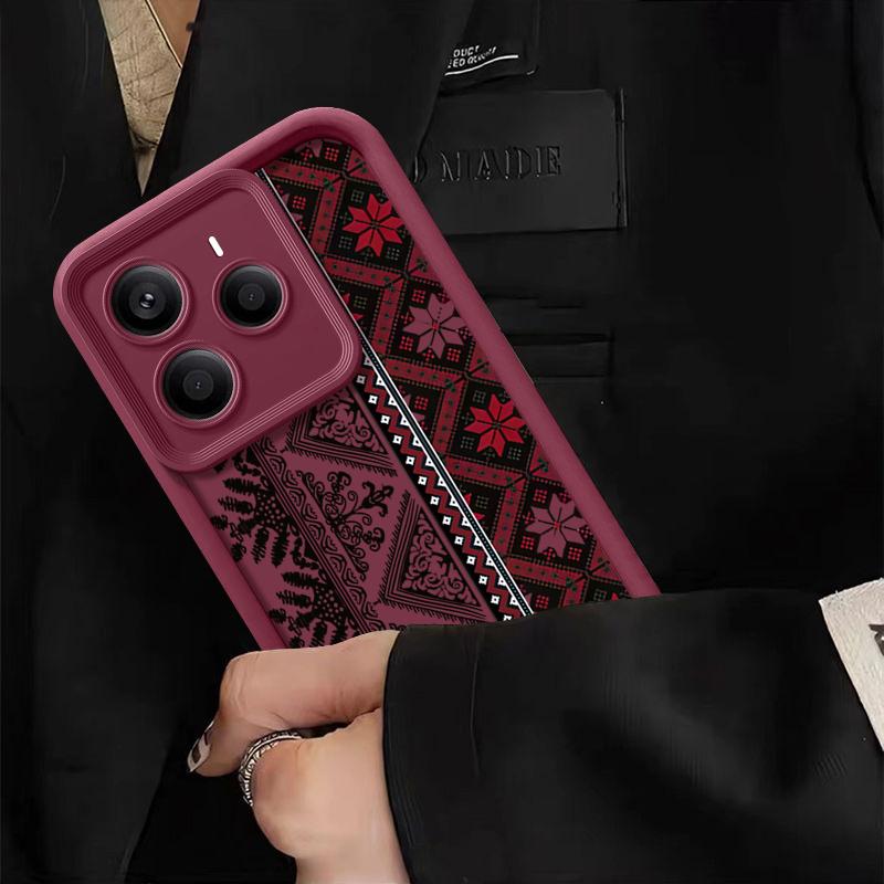 Мягкий силиконовый чехол для телефона со сложным узором для Xiaomi 14T 13T Pro Poco X7 F6 Pro X6 Redmi Note 14 Pro 13 12 11, противоударный матовый чехол-бампер из ТПУ