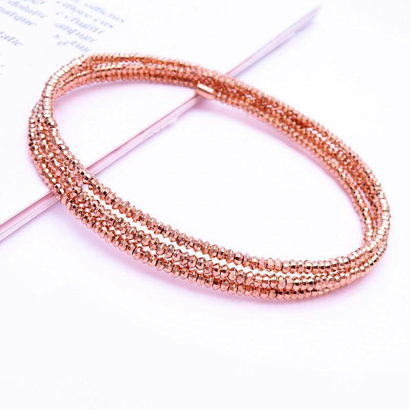 Purple Gold Rose Gold Laser Bead Plated Rose Gold Fashion Temperament Luxury High-End Design Bracelet