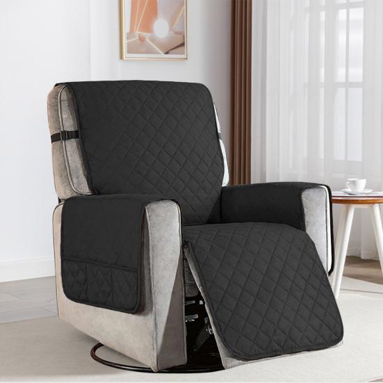 Водонепроницаемый чехол для кресла с нескользящей гранулированной боковой панелью с несколькими карманами, пылезащитный мягкий тканевый чехол для дивана-реклайнера