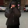 Унисекс Оверсайз Худи на молнии Зимнее Теплое на флисовой подкладке Повседневное Уличное Корейский стиль