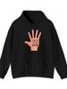 Talk To The Hand Retro Sassy Graphic Hoodie Sizes S-5XL Image 1 of 4 Loose Fit Pullover Black