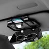 OUXU2 Car Emblem Visor Glasses Case Goatskin Sunglasses Holder Organizer Clip for Kia Sportage Sorento K5 K3 Seltos Rio Carnival Ceed