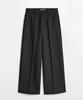 LMOOD Samurai Wool Herringbone Wide Slacks Ash Black