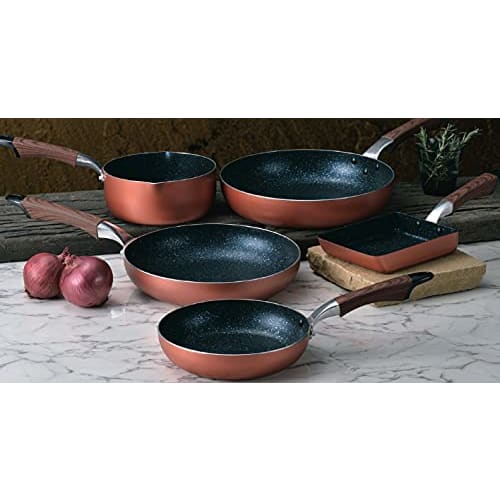 Pearl Metal 18cm Yuhira Saucepan with Marble Diamond Coat, Induction Compatible, Smart Choice HB-6014