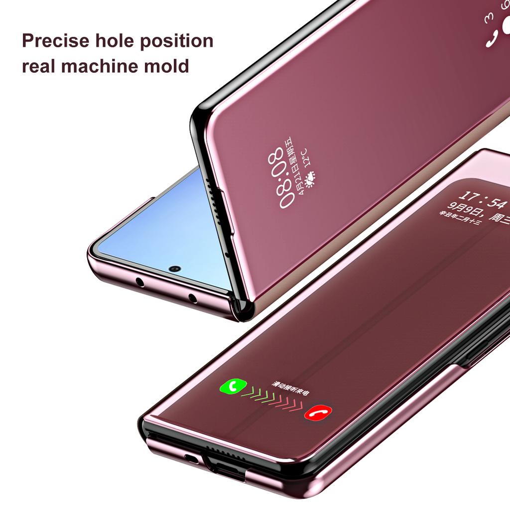 Умный флип-чехол для Samsung Galaxy Z Fold 4 3 5g с зеркальным покрытием, подставка из искусственной кожи, противоударный чехол для телефона Funda Z Fold 2 4 5g