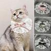 Lace Bowknot Pearl Collar Cat Dog Neckerchief Pet Cats Kitten Dog Puppy String Bib Necklace Necktie Neck Strap Scarf Accessories
