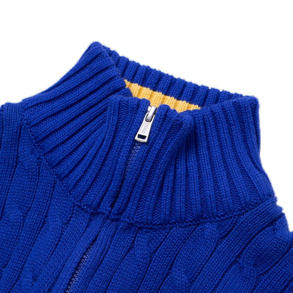 Polo Ralph Lauren Свитер на молнии из хлопка с косами для детей Детский свитер 323868894-022