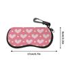 Pink Heart Pattern Soft Eyewear Pouch,Portable Sunglasses Case,Protective Glasses Bag,Lightweight Travel Eyeglass Sleeve Accessories
