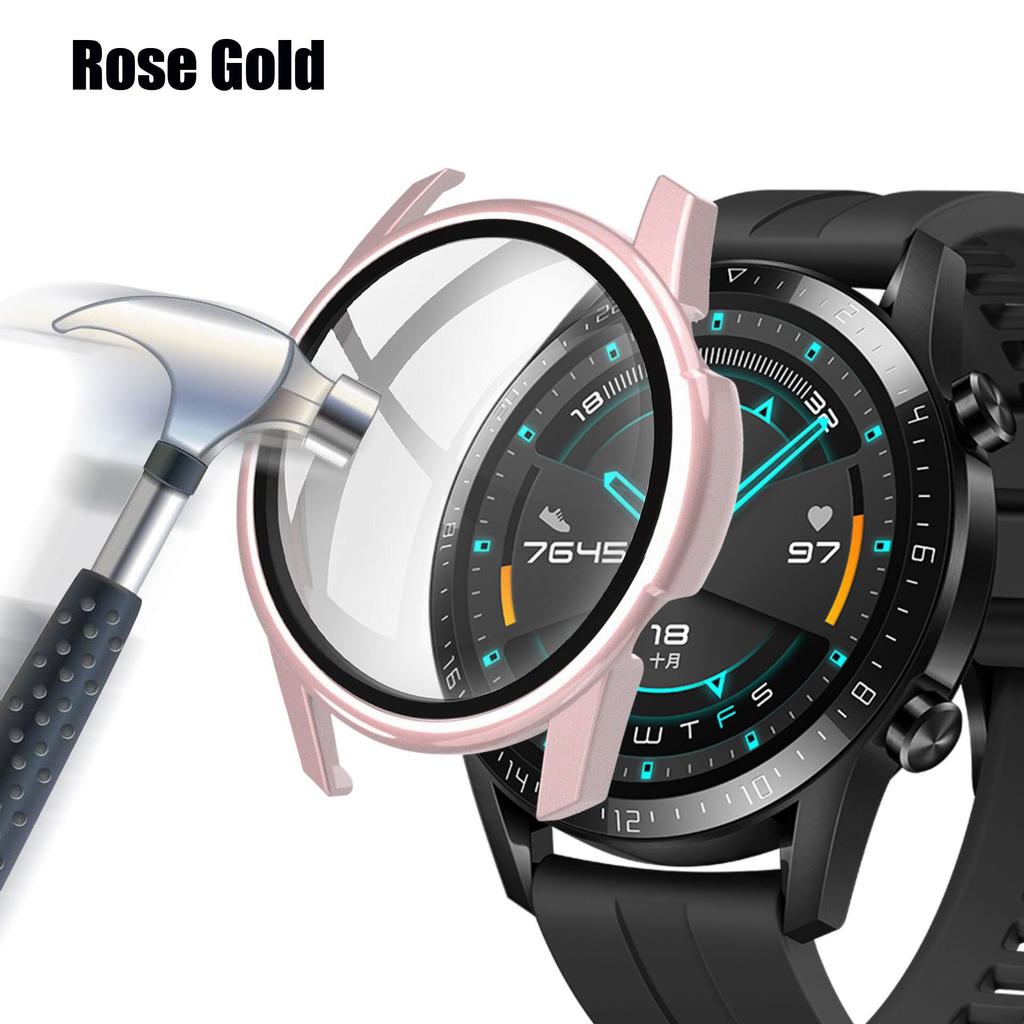 Glass+Case for Huawei Watch GT 2-2e 46mm/42mm Accessories Full Coverage Bumper Tempered Screen Protector Huawei Gt2e Gt2 Cover