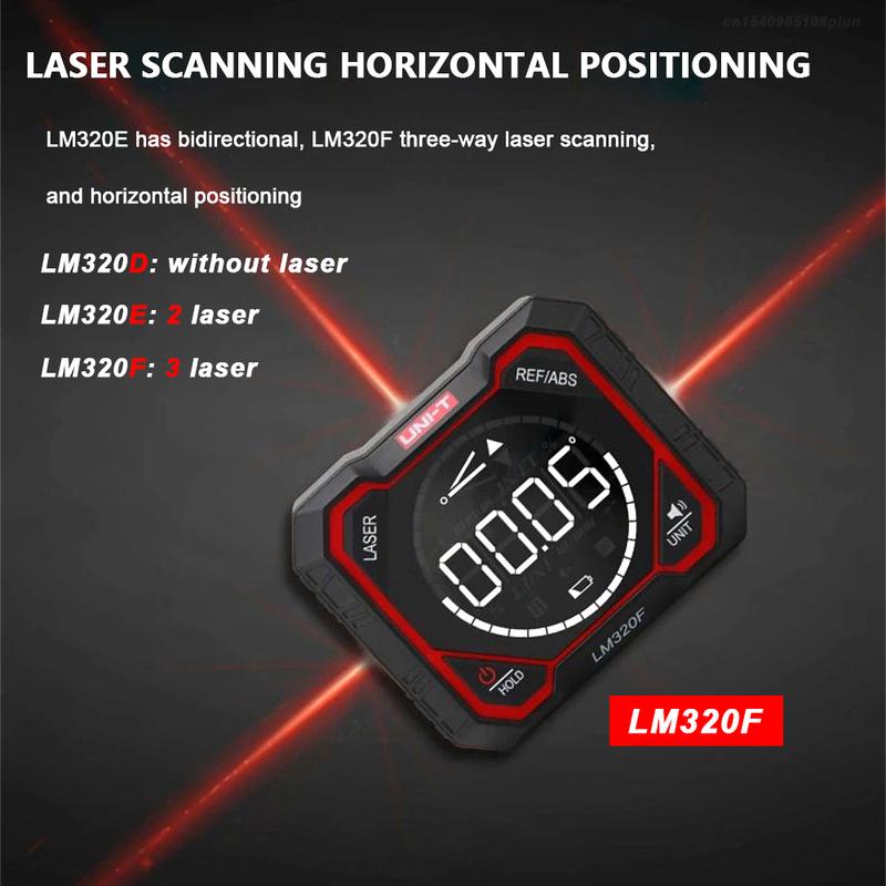 UNI-T LM320D LM320E LM320F Laser Inclinometer Digital Angle Meter with Relative Absolute Angle Measurement Magnetic Inclinometer