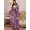 2025 Embroidered Bell Sleeve Base Skirt Cardigan Belt Middle East Dubai Robe Arab Dress Dress