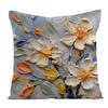 Floral Print Pillowcase Cushion Cover with Zipper Wear Resistant Non-Fading Washable Easy Maintenance Decorative Pillowslip