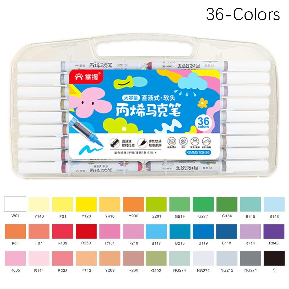 Soft Tip Colour Pen 12/24/36/48-Colors Art Watercolor Pen High-quality Acrylic Marker Painting