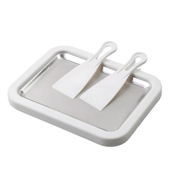 Stainless Steel Ice Cream Roll Maker DIY Freezing Yogurt & Sorbet Machine Non-Electric Home Dessert Maker