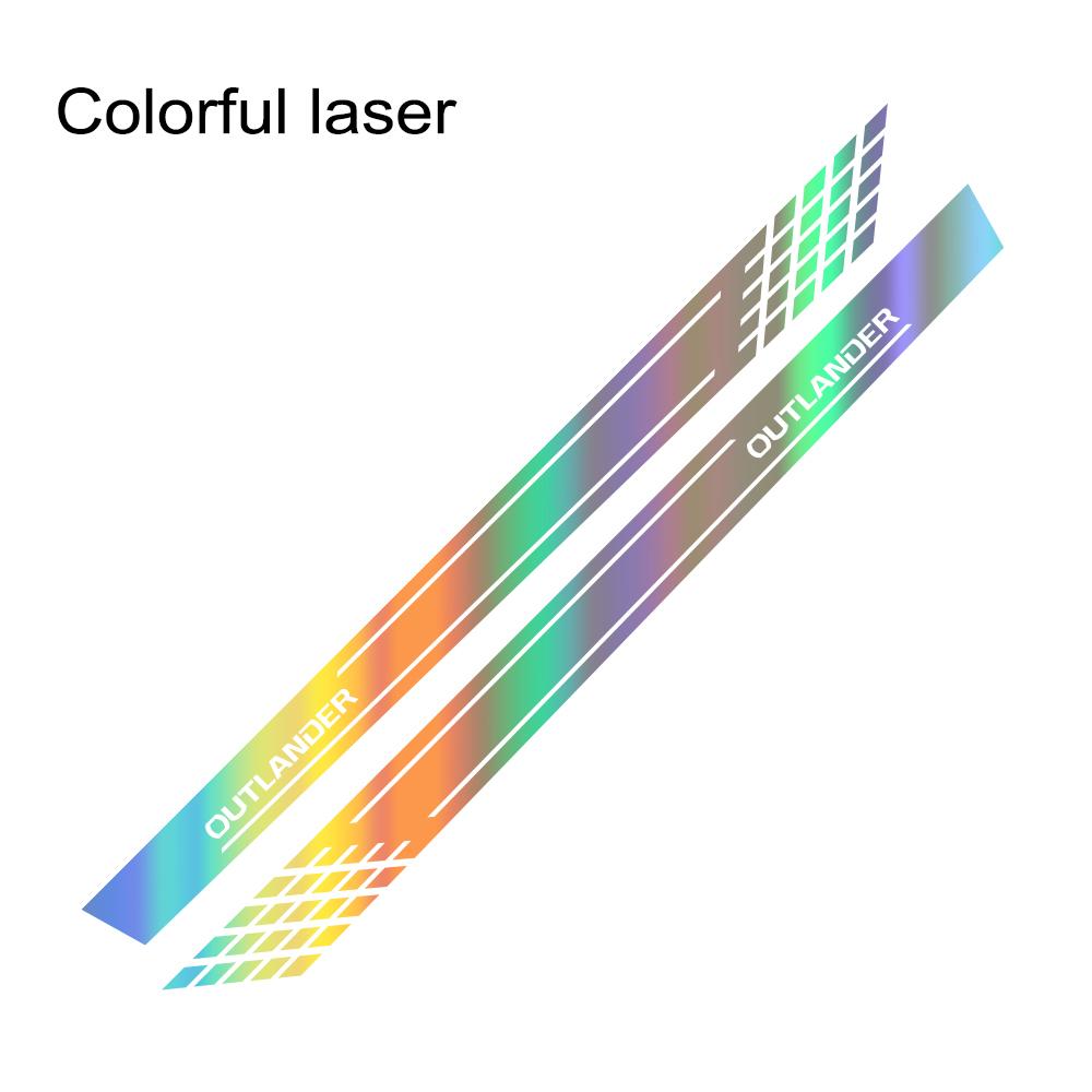 2 шт. Автостайлинг Полосы на боковые юбки дверей Виниловые наклейки Для Mitsubishi Outlander Светоотражающие Авто Декоративные Наклейки Аксессуары