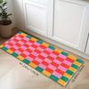 Vibrant Multicolor Checkered Kitchen Runner Rug, Non-Slip Washable Durable Mat for Kitchen, Laundry  Entryway