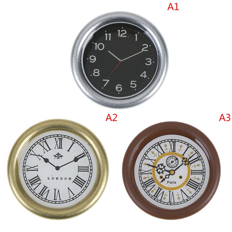 1:12 кукольных миниатюрных настенных часов, кукольный домик, миниатюрные игрушки для домашнего декора