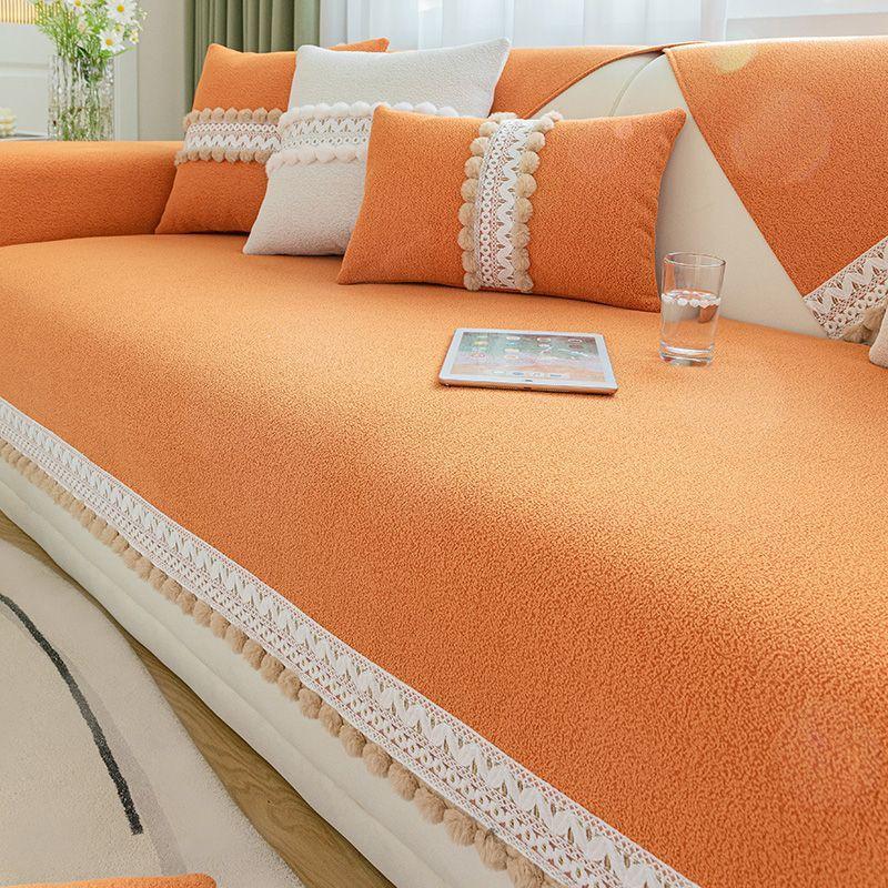 Подушка для дивана из синели Four Seasons, универсальный простой современный чехол для дивана, нескользящая, грязеотталкивающая комбинированная подушка для дивана