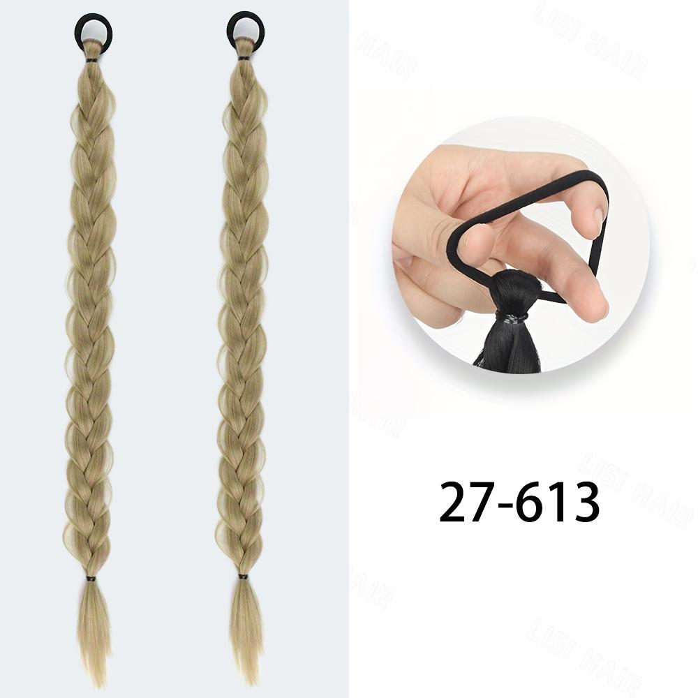 Синтетические волосы с резинкой, накладные волосы, натуральный вид, прямые, длинные, плетеные, хвостики для женщин, для вечеринок, ежедневного использования