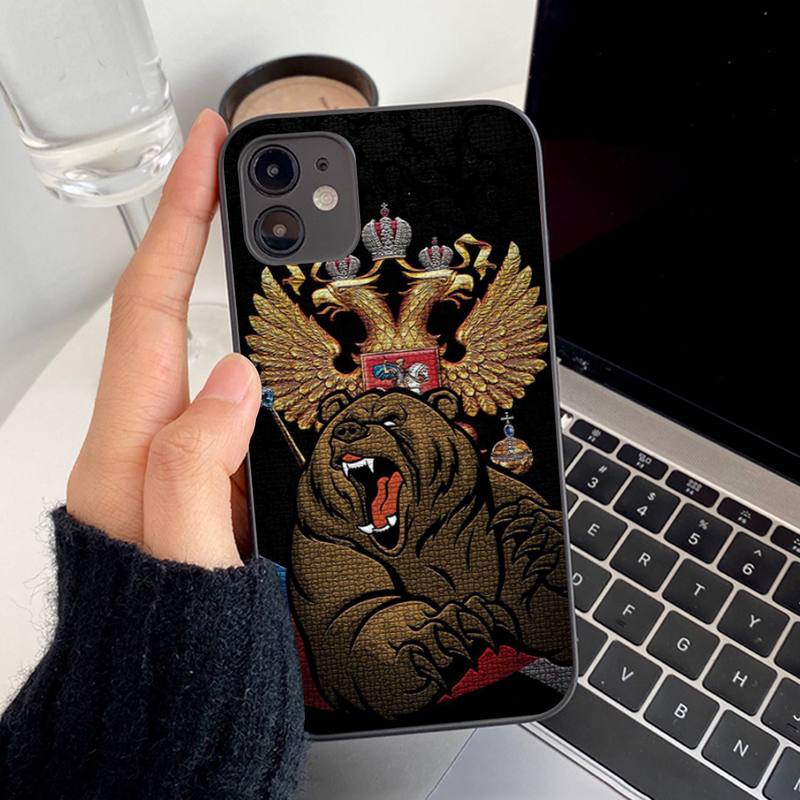 Чехол для телефона с эмблемой Poccnr и российским флагом для iPhone 13 8 7 6S Plus X 5S SE 2020 XR 11 12 mini pro XS MAX