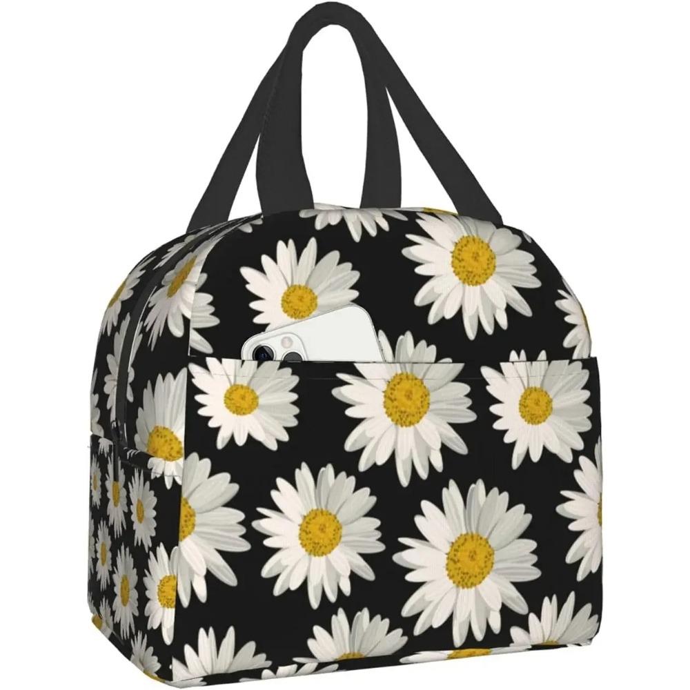 Сумка для ланча с цветами и бабочками, фиолетовая, дорожная, рабочая, для бенто, многоразовая, для пикника, изолированные сумки-контейнеры для женщин
