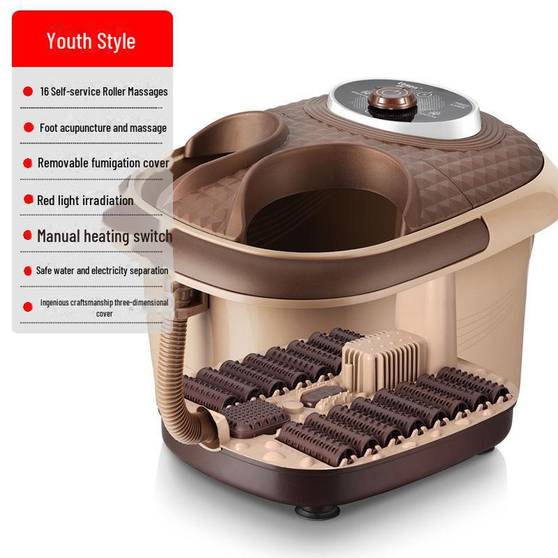 Подогреваемая ванна для ног с роликовым массажем и терапией красным светом