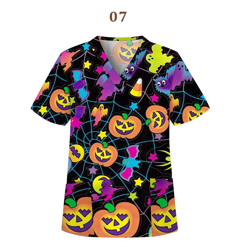 Футболка унисекс больших размеров с короткими рукавами и v-образным вырезом, униформа для медсестер на Хэллоуин, топы, операционная, отель