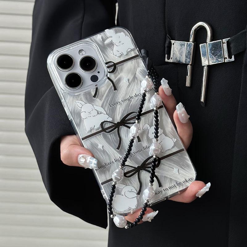 Прозрачный чехол Zhitai Feather Yarn для iPhone 12/13/14/15/16Pro - Женский дизайн с большим отверстием