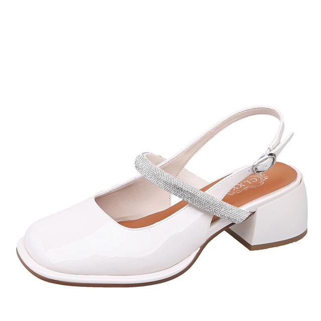 Новые туфли Мэри Джейн из мягкой кожи на высоком каблуке. Женские весенние и летние туфли на толстом каблуке с пряжками и ремешками. Сандалии на носке.