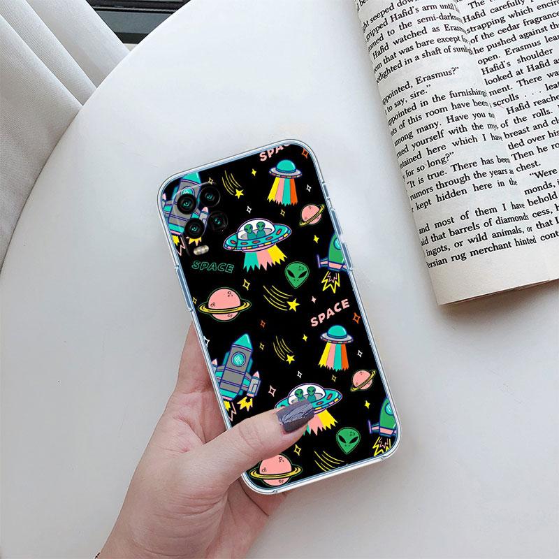 Astronaut Space Alien UFO Transparent Phone Case for Motorola Moto G10 G20 G30 G31 G32 G34 G35 G41 G42 G50 G51 G52 G55 G60 G60S