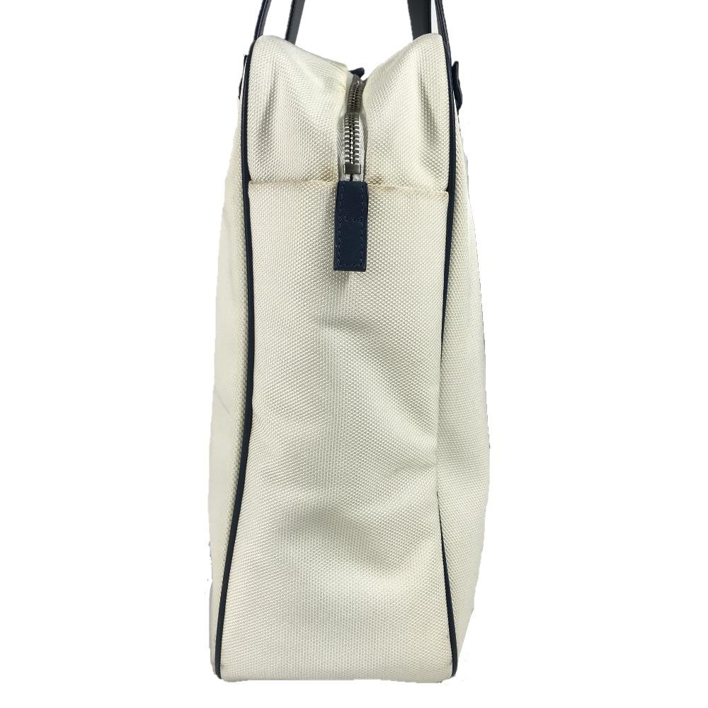 CHANEL Airline CC Mark logo Tote Bag Shoulder Bag Leather/Canvas White/blue