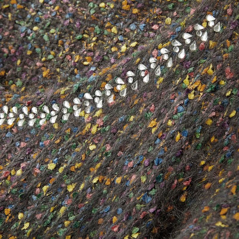 Sibaishe Women's V-Neck Loose Knit Pullover Sweater