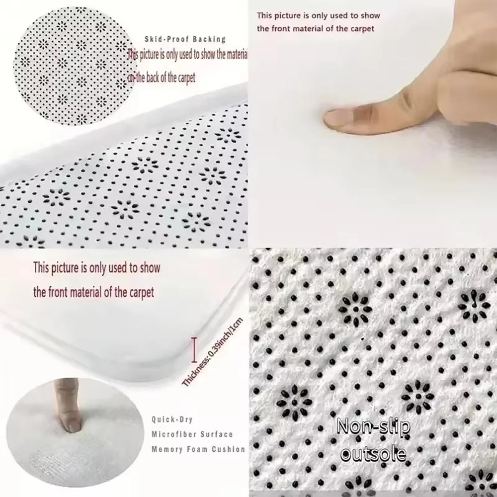 show H-Hazbin Hotel Floor Mat Soft Flannel Entrance Door Mat Non Slip Absorbent Bathroom Bedroom Floor Rug