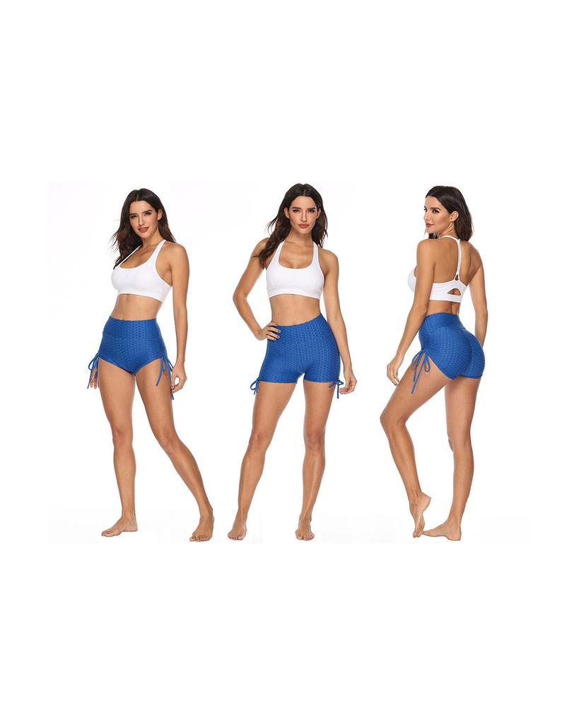 Azura Exchange Blue Butt Lifting High Waist Yoga Shorts