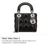 DIOR Lady Dior Lambskin Handbag, Shoulder Bag, Crossbody Bag, Handbag Mini Women's Black M0505PNGE-M900