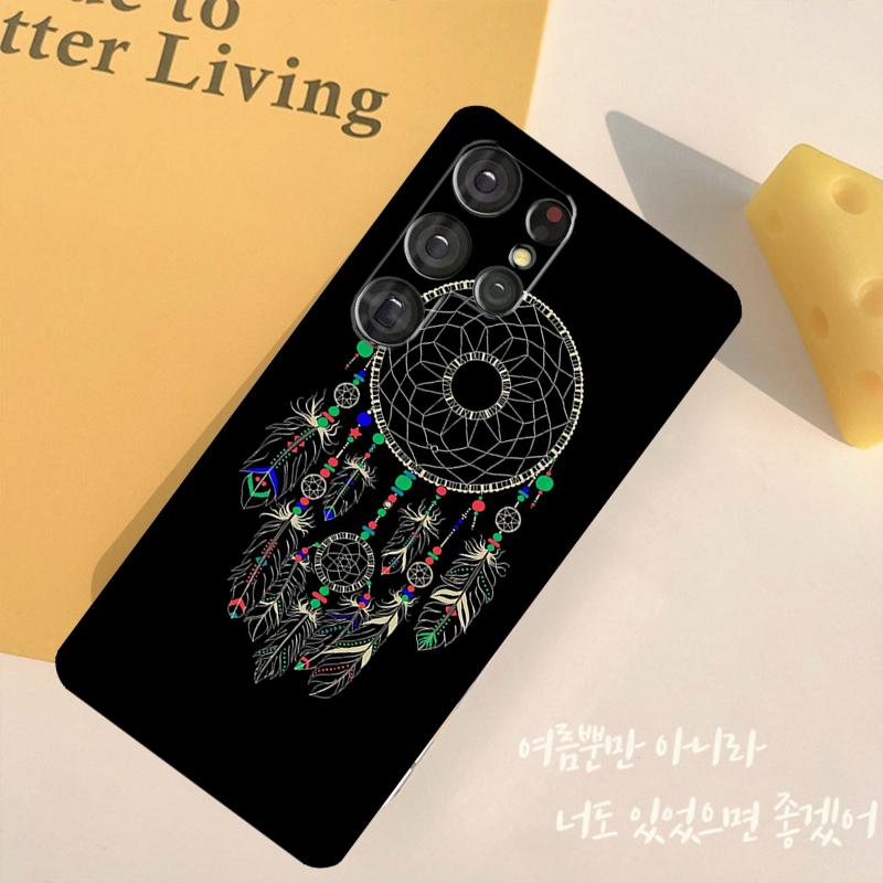 Retro Feather Dreamcatcher Phone Case For Samsung Galaxy S25 Ultra S9 S10 S20 S22 S21 S23 Plus S24 FE Back Cover Shell