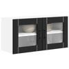 Wall Mounted Glass Cabinet LUCCA Black 80 x 31 x 40 cm Particleboard