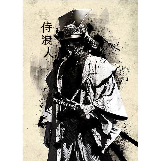 Японская игра Самурай Холст Картина Настенные художественные постеры и принты с персонажами