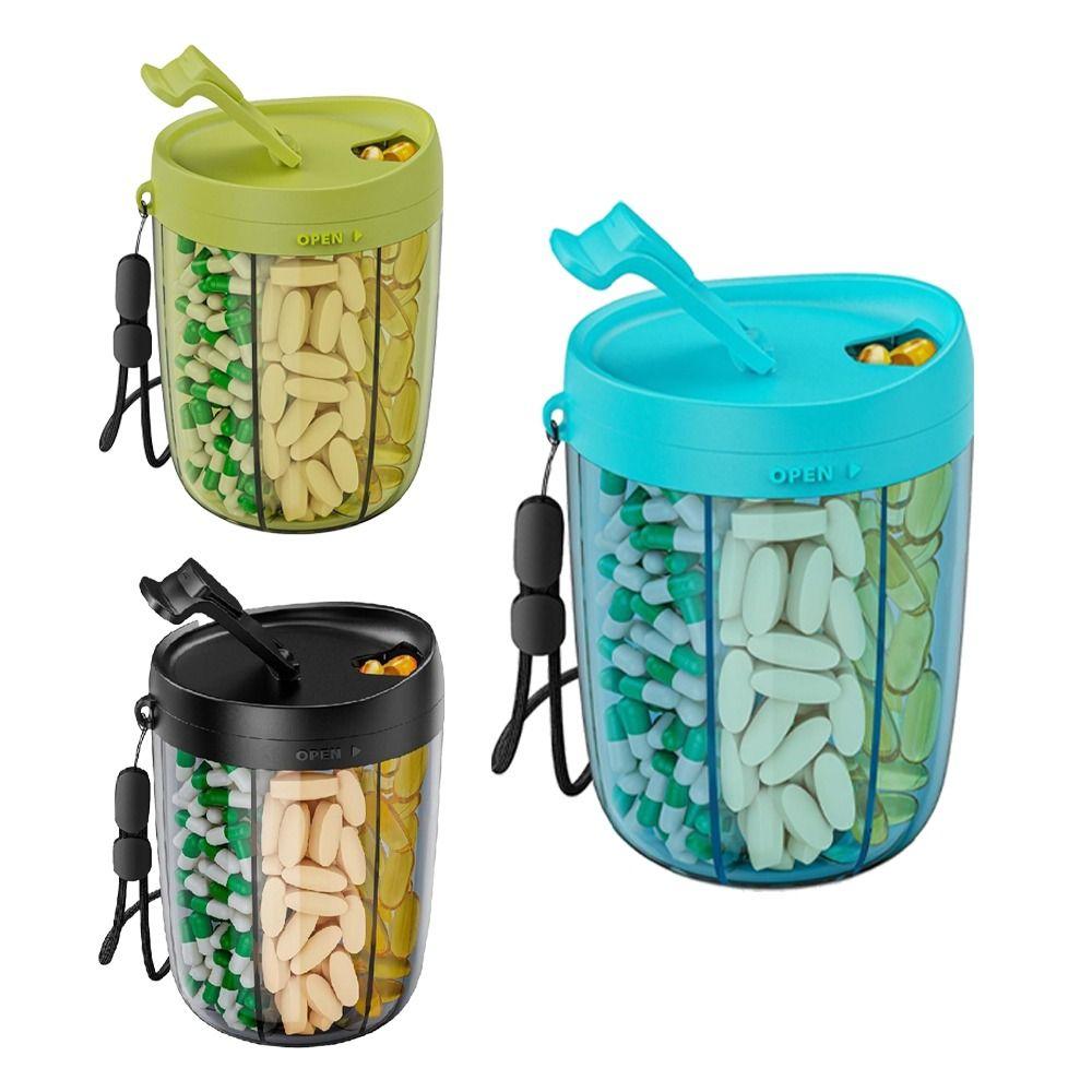 Plastic Pill Dispenser Wide Opening Pill Container New Pill Storage Bottle for Travel Use