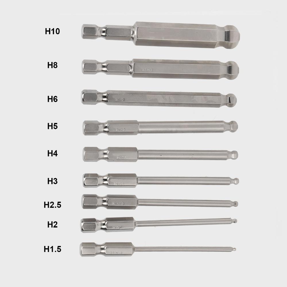 9PCS S2 Steel Hex Screwdriver Bit Set Magnetic Hex Driver Bits Set Auto & Mechanical Repair