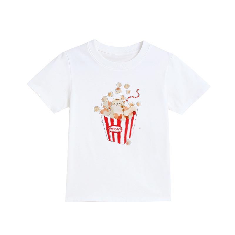 Girls' Fashion Print Short-Sleeve T-Shirt - Casual Summer Top for Kids