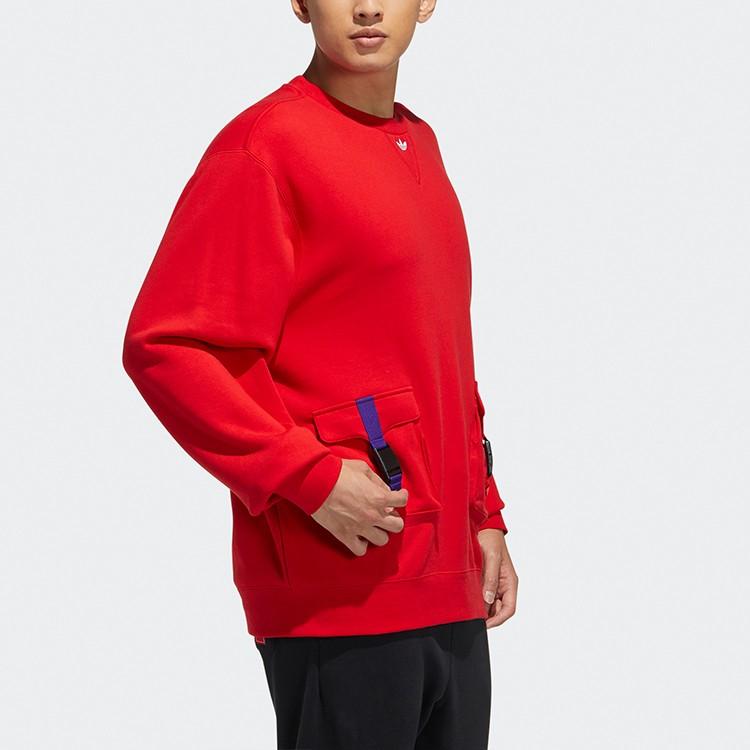 adidas Originals Pullover Hoodie with Workwear Pockets for Men, Red